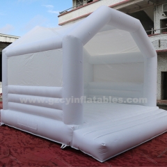 Inflatable White Bounce House Castle,Commercial Grade Inflatable Jumper Bounce House with Air Blower Wedding Bouncy Castle Jumping Bed for Weddings