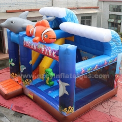 Children's Party Castle Bounce House Commercial Inflatable Sea World Inflatable Castle with Slides