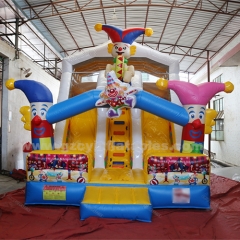 Commercial outdoor circus bouncy castle, inflatable bouncer castle with slide