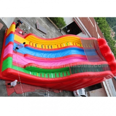 Triple Lane Rainbow Inflatable Slide Kids Outdoor Giant Party Activity Slide