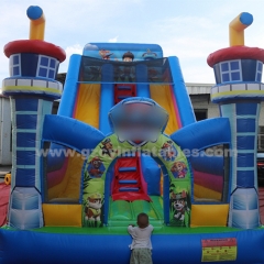 bouncy castle with slides, inflatable amusement park for kids