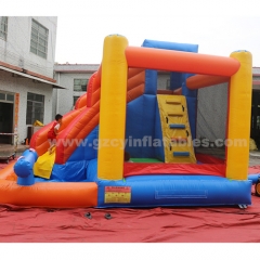 commercial inflatable water slide with pool