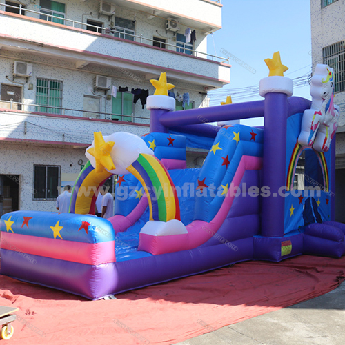 Commercial Party Kids Inflatable Unicorn Castle with Slides