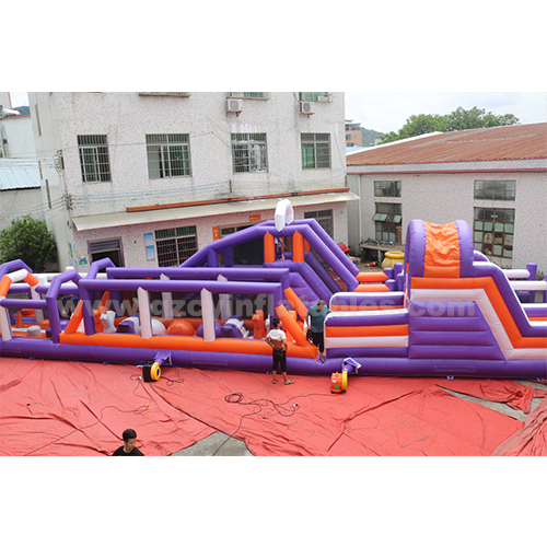 Commercial Inflatable Playground with Obstacle Course and Climbing Wall Slide Bouncer