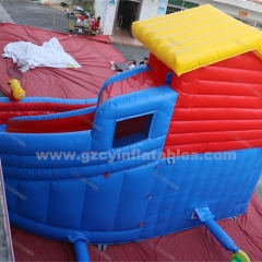 Commercial Kids Inflatable Blue Yellow Pool PVC Inflatable Water Slide