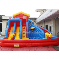 Commercial Kids Inflatable Blue Yellow Pool PVC Inflatable Water Slide