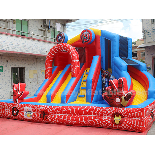 Captain America Inflatable Bounce Castle Water Slide with Pool Kids