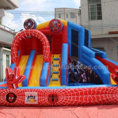 Captain America Inflatable Bounce Castle Water Slide with Pool Kids