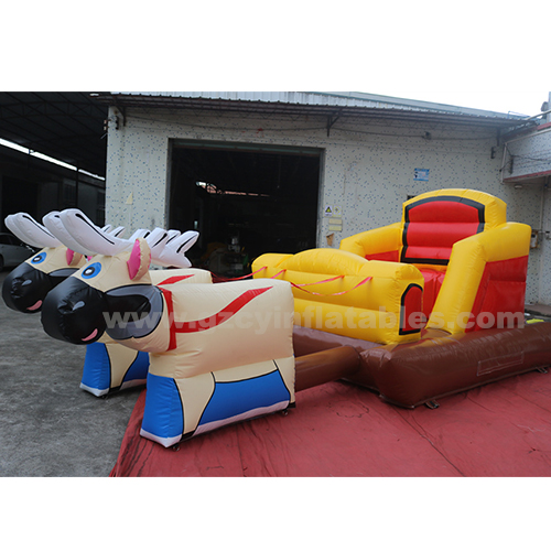 Commercial Christmas Decoration Inflatable Cartoon Cow Inflatable Christmas Carriage