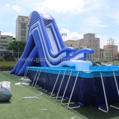 Commercial Large jumping water slide bounce house inflatables water slide with pool