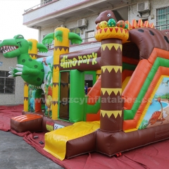 Commercial kids Inflatable Dino Park Inflatable House Jumping Castle Slide