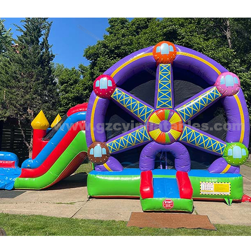 inflatable bouncer ferris wheel castle colour bounce house with slide