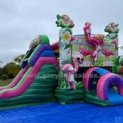 Flamingo Inflatable Bounce House Inflatable Castle Slide Combo for kids