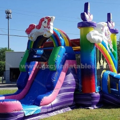 Unicorn inflatable jumping castle slide for kids