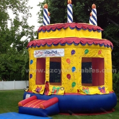 Commercial birthday cake inflatable jumping castle for kids