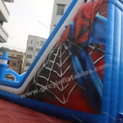 Commercial giant inflatable castle double dry slide, Spiderman inflatable playground slide combo