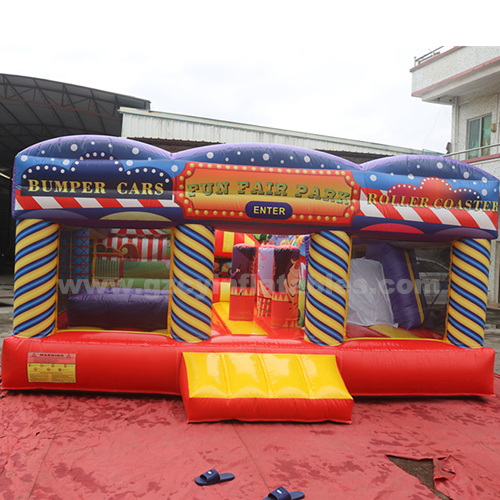 Commercial children's party castle inflatable bounce house combo slide