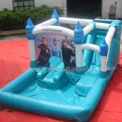 Frozen inflatable bounce house, inflatable castle water slide with swimming pool