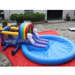 kids Party Outdoor Inflatable Bouncer Bounce Castle Water Slide with big pool