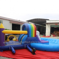 kids Party Outdoor Inflatable Bouncer Bounce Castle Water Slide with big pool