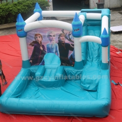 Frozen inflatable bounce house, inflatable castle water slide with swimming pool