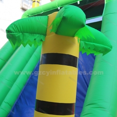 Inflatable Backyard Monkey Palm Tree Bounce House Slide Combo with Pool