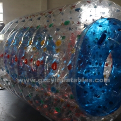 blue Inflatable Water game roller ball