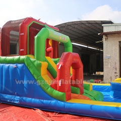 Obstacle Bounce House Dual Slide with pool