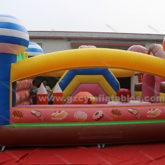 Candy theme inflatable jumping castle amusement park bouncy house