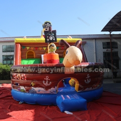 Inflatable pirate ship castle with slide