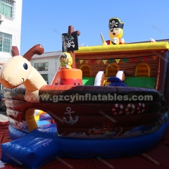 Inflatable pirate ship castle with slide