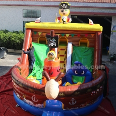 Inflatable pirate ship castle with slide
