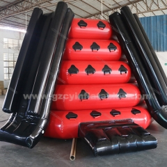 Inflatable water park rock climbing floating water slide