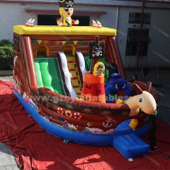 Inflatable pirate ship castle with slide