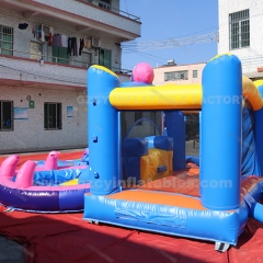 Octopus themed backyard fun inflatable water slide