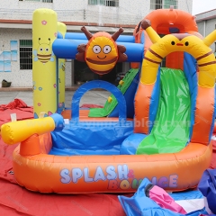 inflatable backyard water slide with pool