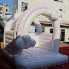Inflatable rainbow bounce house mini jumping castle for kids