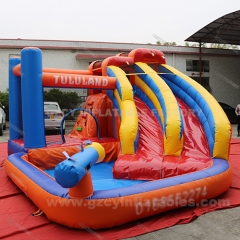 inflatable Castle double water slide with pool