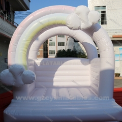 Inflatable rainbow bounce house mini jumping castle for kids