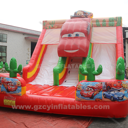 Amusement Park Car Theme Water Slide Backyard Inflatable Bounce Slide