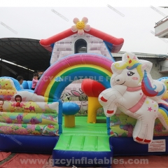 Fun bouncy castle inflatable unicorn playland bounce house