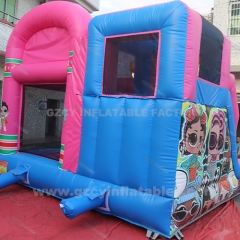 Unicorn Inflatable Castle Slide Combo with Pool
