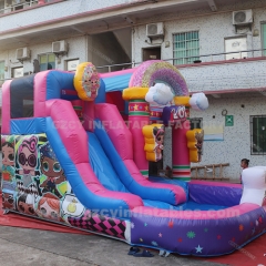 Unicorn Inflatable Castle Slide Combo with Pool