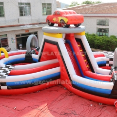 Race Car Course Inflatables Carnival Games Ride Figure 8 Obstacle Course