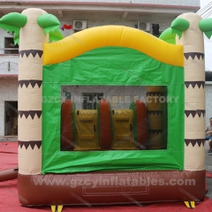 Palm Tree Bounce House With Double Lane Slide Bouncy Castle Combo For Kids