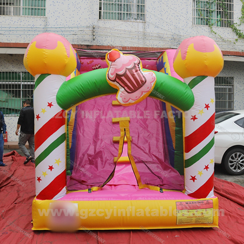 Ice cream themed inflatable castle with slide