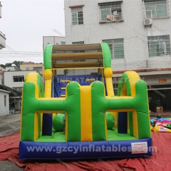 Outdoor adult sports game large inflatable obstacle course with water slide