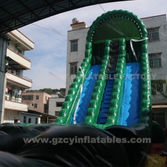 Green Giant Water Slide Inflatable Zip Line Game