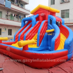 Giant Water Park Inflatable Castle Slide with Pool