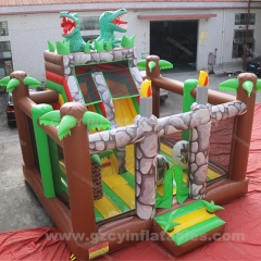 Dinosaur Park Outdoor kids Inflatable Bouncy Castle slide combo